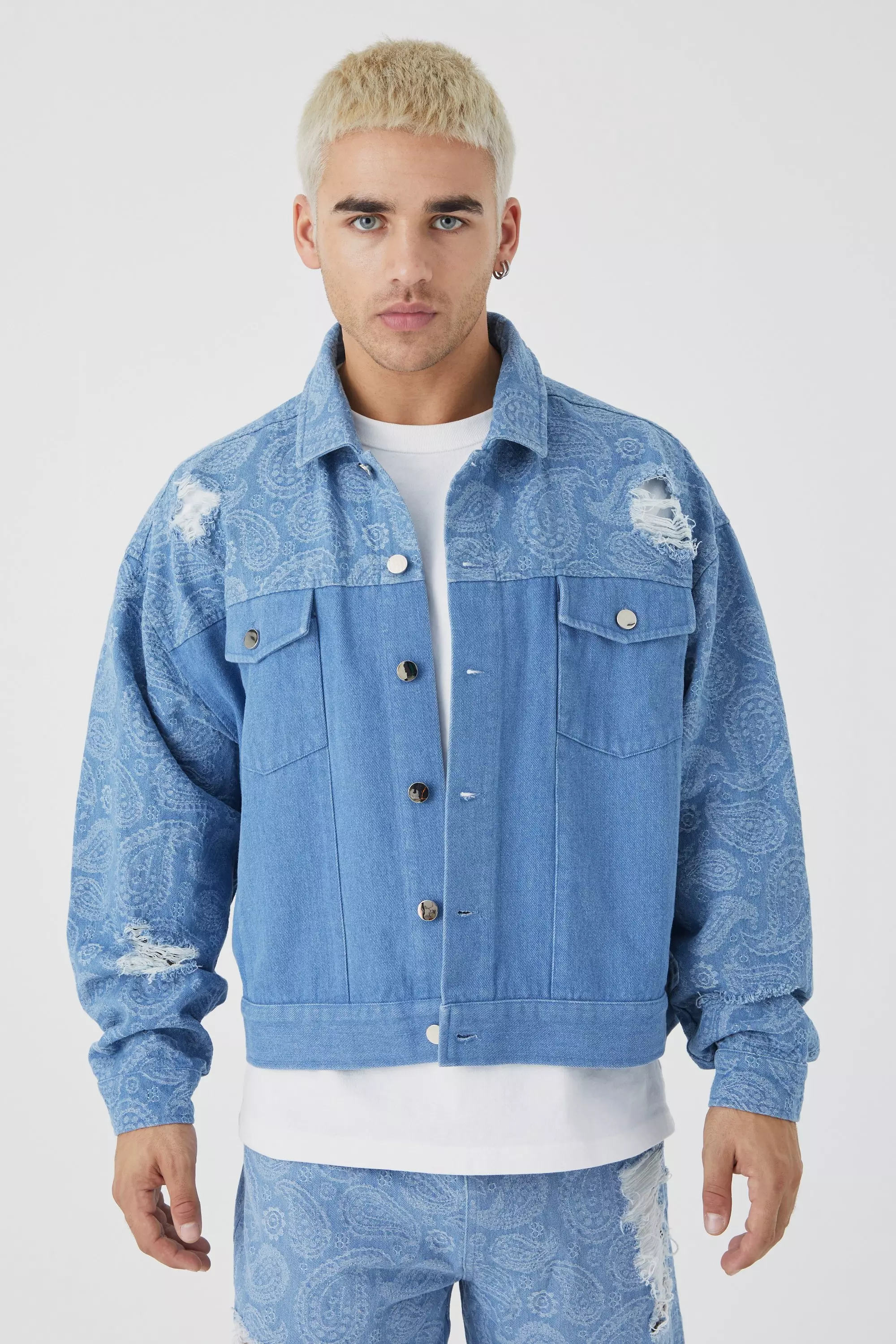 Veste en jean bicolore sale